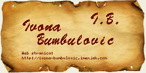 Ivona Bumbulović vizit kartica